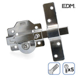 Cerrojo De Superficie Color Niquel Con Cilindro Redondo Seguridad Y Pestillo Apertura Edm