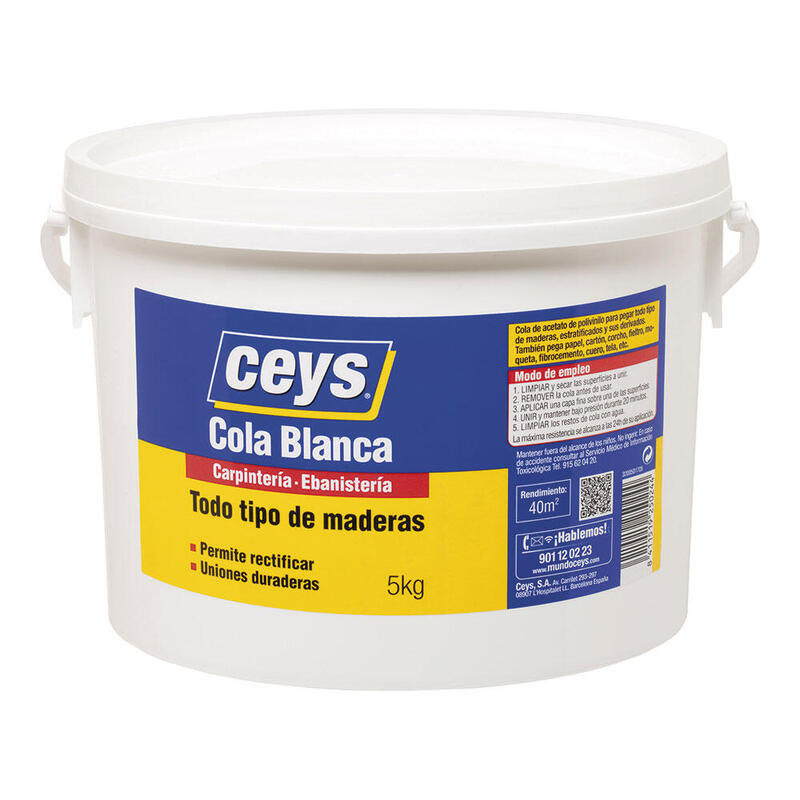Ceys Cola Blanca Madera Bote 5kg 501705