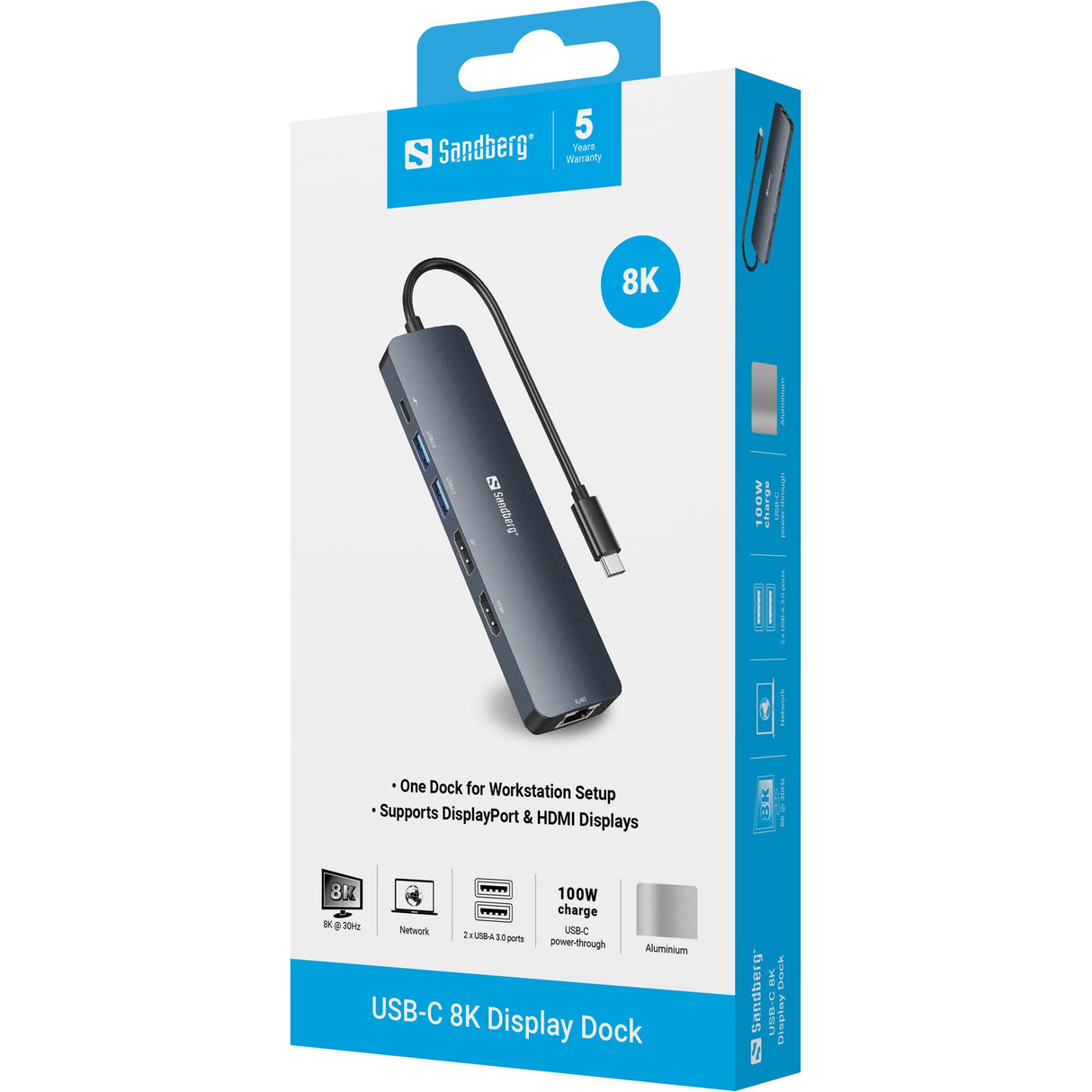 EAN 5705730136436 - Sandberg 136-43 base para portátil y replicador de puertos USB 3.2 Gen 1 (3.1 Gen 1) Type-C Gris imagen 8