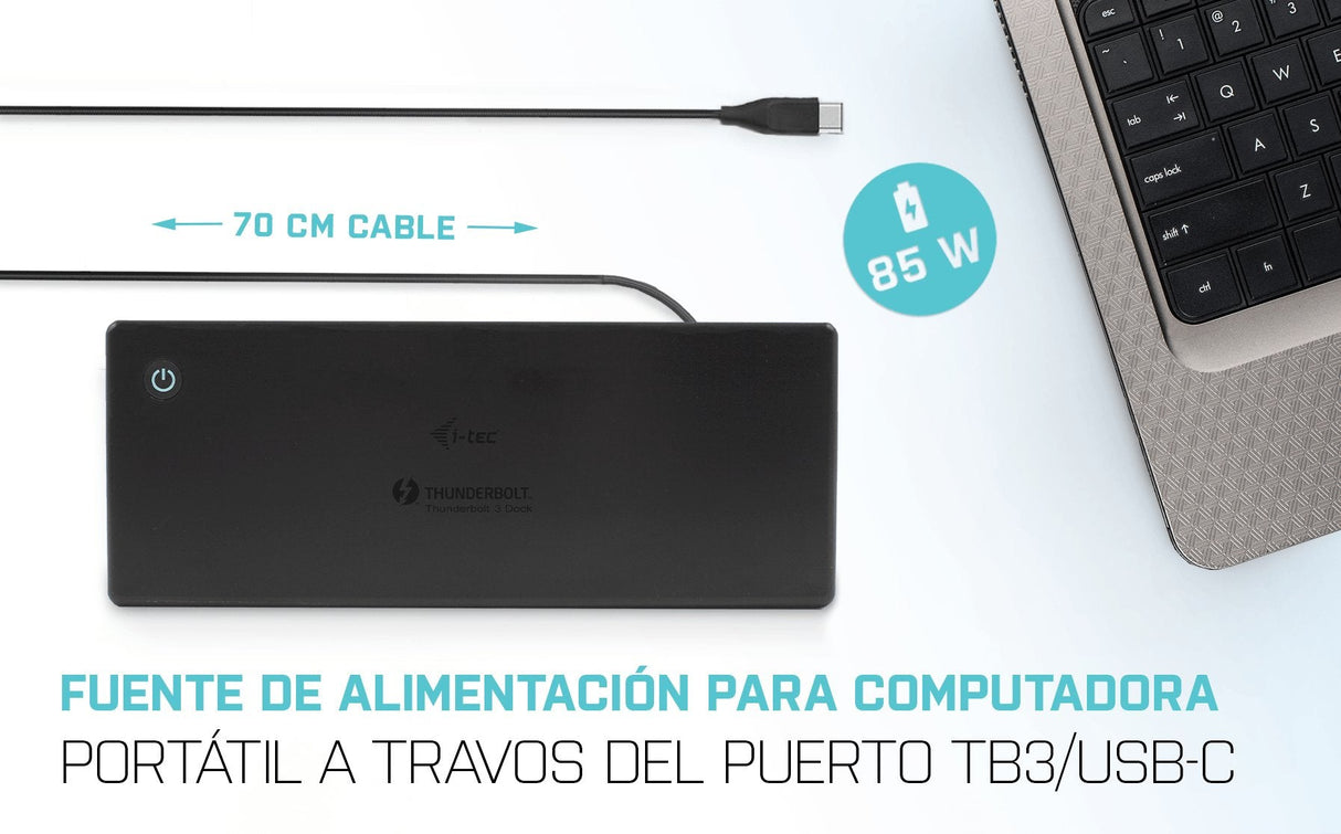 I-Tec Thunderbolt3/Usb-C Dual Displayport 4k Docking Station + Power Delivery 85w