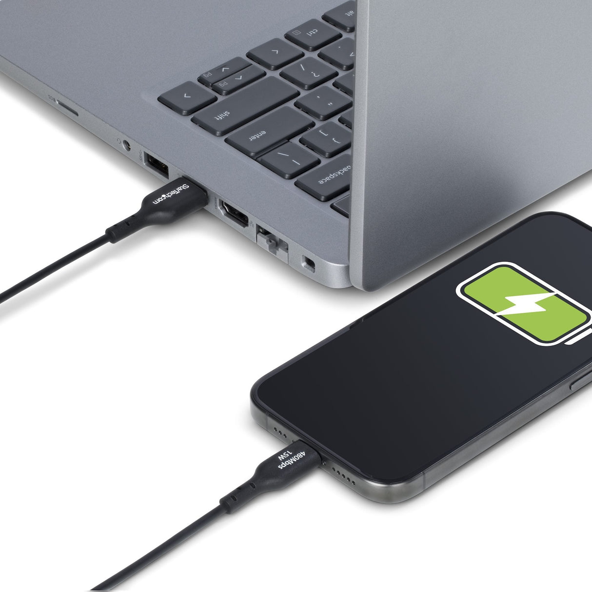 Cable Cargador Usb-A A Usb-C De 1m - Usb-A A Usb Tipo C M/M - Negro