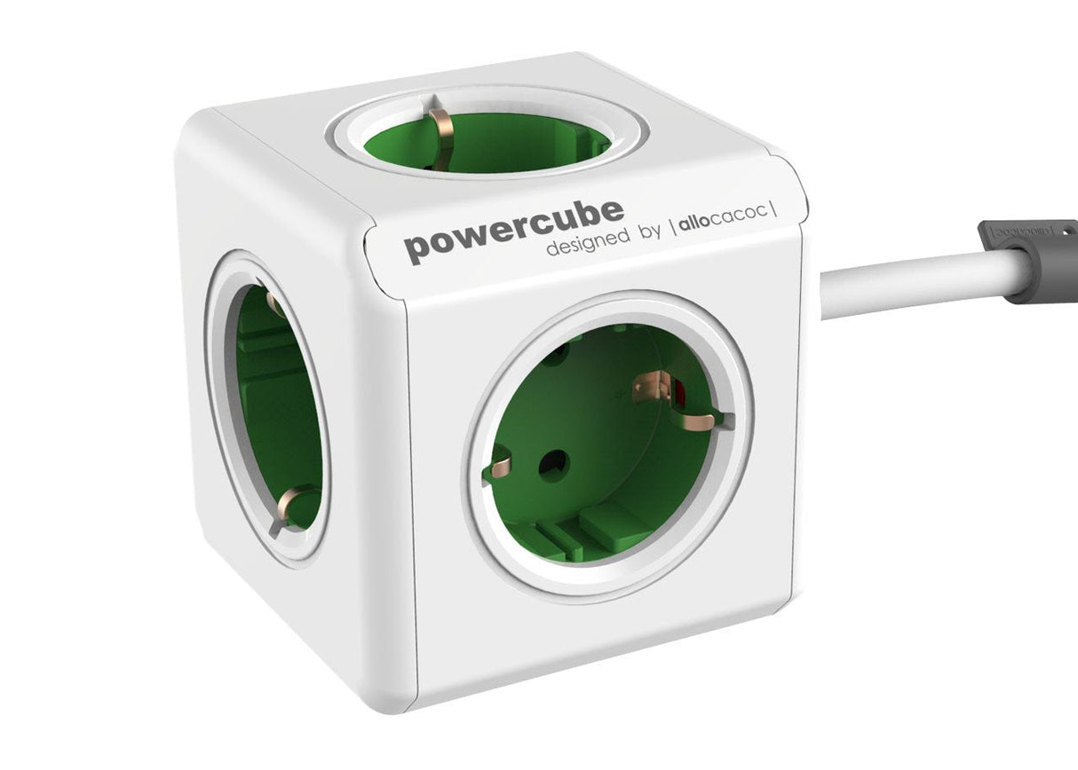 Allocacoc Powercube Extendedunidad De Distribucin De Potenciaca 250 Vconectores De Salida: 5 (Cee 7/4)Verde Kelly