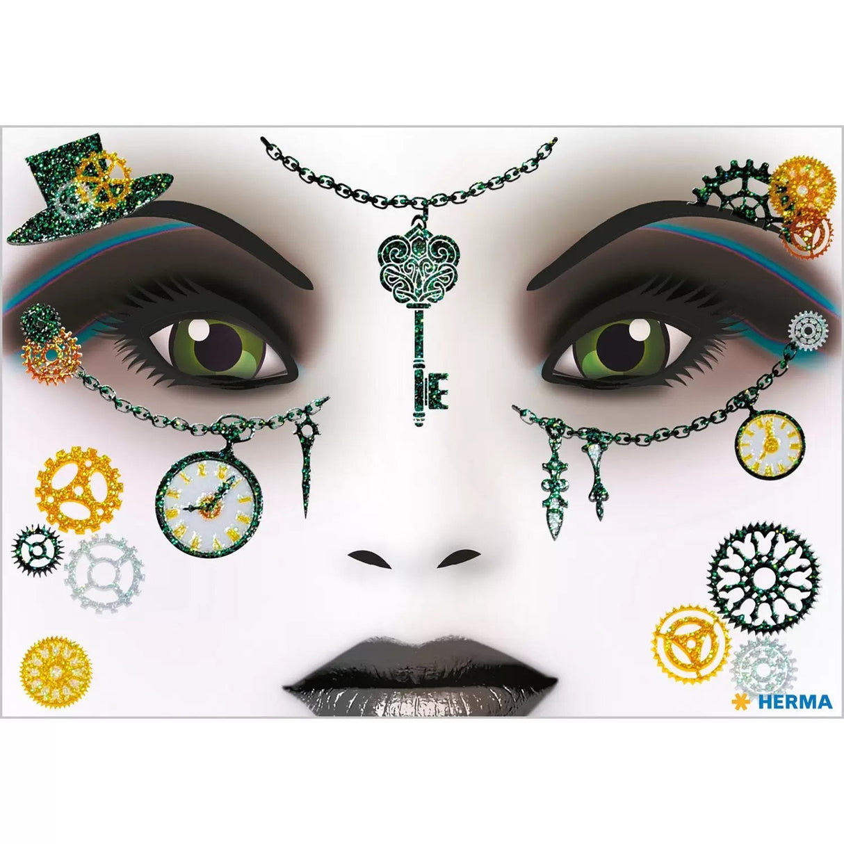 Herma 15438 - Pegatinas De Arte Facial Steampunk Amelia, Dermatológicamente Probadas