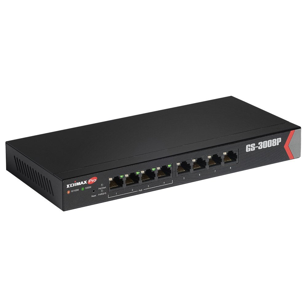Switch Edimax Pro Gs-3008p  8xgigabit/4xpoe/Small Form Factor Gs-3008p