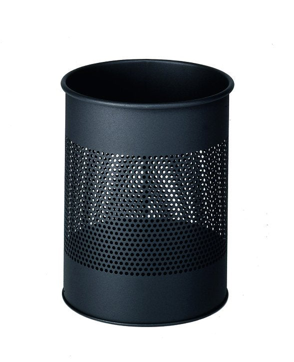 Durable Papelera Metal Redondo 15 Litros Con Anillo 165mm Anthr