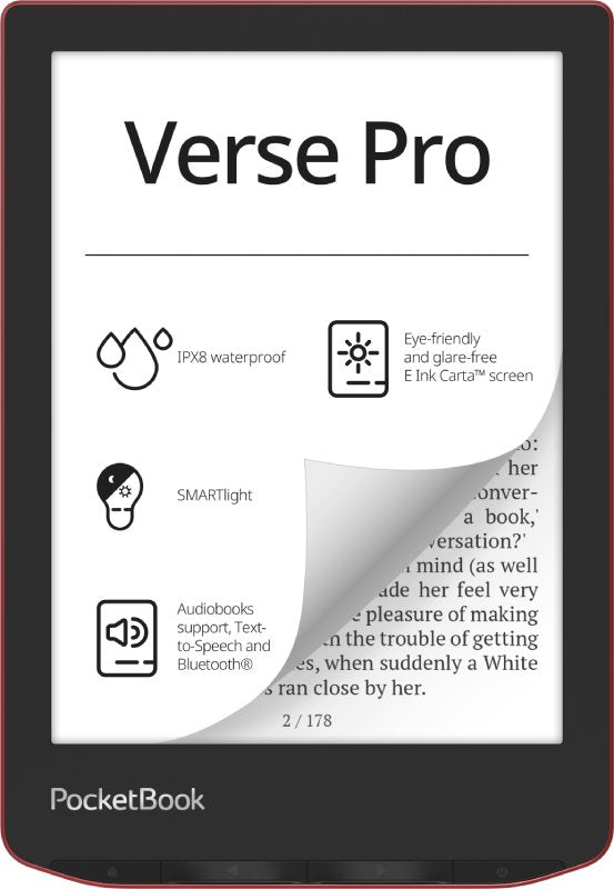 Libro Electronico Ebook Pocketbook Verse Pro Ereader 6" 16 Gb Rojo Passion Red