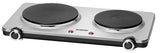 Hornillo Eléctrico Doble, Zona Cocinado 18,5 - 15.5 Cm, 2 Termostatos Regulación Continua, Bomann, Plata, 1500-1000, Dkp5033