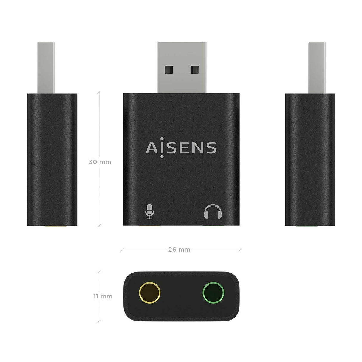 EAN 8436574709797 - AISENS A106-0768 cambiador de género para cable 2x 3.5 mm imagen 3
