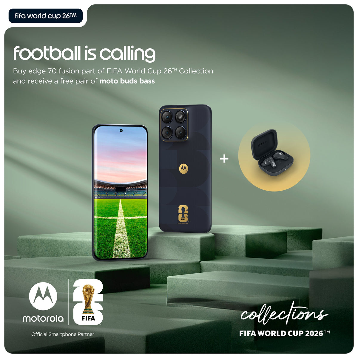 Smartphone Motorola Edge 70 Fusion Fifa Edition 6.78" Sim Doble Android 16.0 5g Usb Tipo C 8 Gb 256 Gb 5200 Mah Negro
