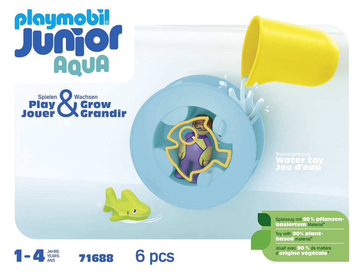 Playmobil 71688 Junior Aqua: Bañera De Hidromasaje De Agua Con Tiburón Bebé  71688