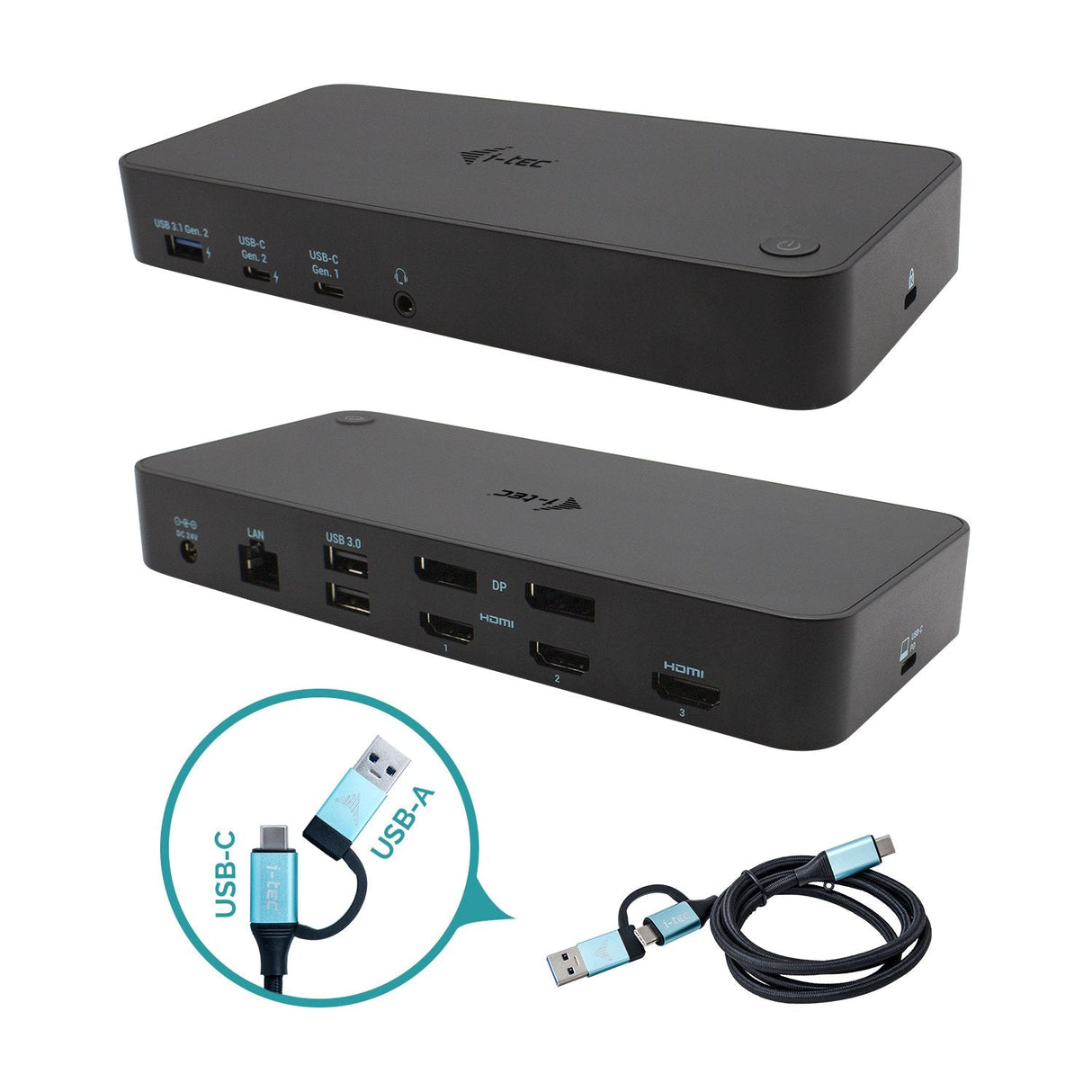 Puerto Replicador Usb-C I-Tec 3xhdmi + 2xdp + Rj45 + 2xusb 3.0 + Usb 3.1 + 2xusb-C + Jack