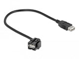 Delock Keystone Modul Usb 2.0 A Buchse 110° > Usb 2.0 A Buchse Mit Cable Schwarz