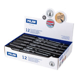 Pack De 12 Unidades Milan Rotulador Permanente Punta Redonda Negro