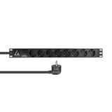 19" Rack Mount Power Strip,  16a With 8 X Schuko Type,