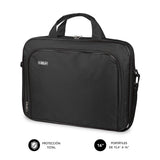 Maletín Subblim Oxford Black Para Portátiles Hasta 15.4'-16'/39.1-40.64cm Interior Acolchado Bolsillo Exterior Correa De Hombro