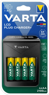 Varta Lcd Pug Cargador + . 4 Pilas 2100 Mah Aa