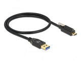 Delock Usb 10 Gbps Cable Typ-A Stecker Zu Usb Type-C Stecker Mit Schraube Oben 0,5 M