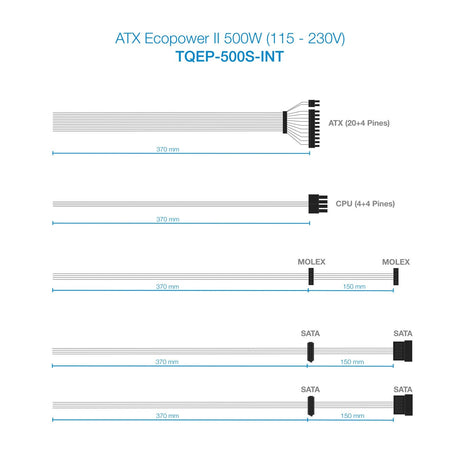 EAN 8433281007277 - TooQ TQEP-500S-INT unidad de fuente de alimentación 500 W 24-pin ATX ATX Plata imagen 7