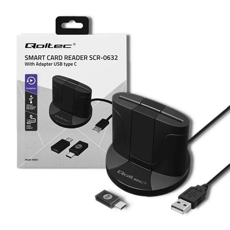 EAN 5901878506326 - Qoltec 50632 lector de tarjeta inteligente USB 2.0 Negro imagen 1