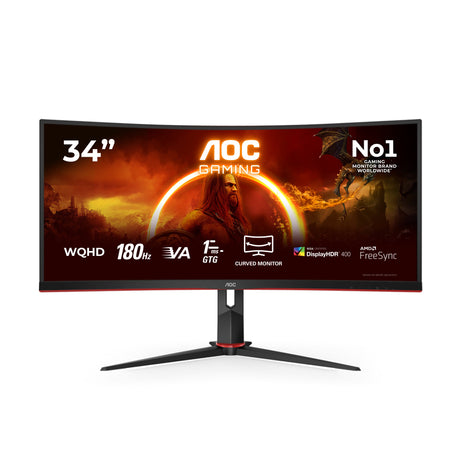 EAN 4038986111331 - AOC G2 CU34G2XP pantalla para PC 86,4 cm (34") 3440 x 1440 Pixeles UltraWide Quad HD LED Negro, Rojo imagen 1
