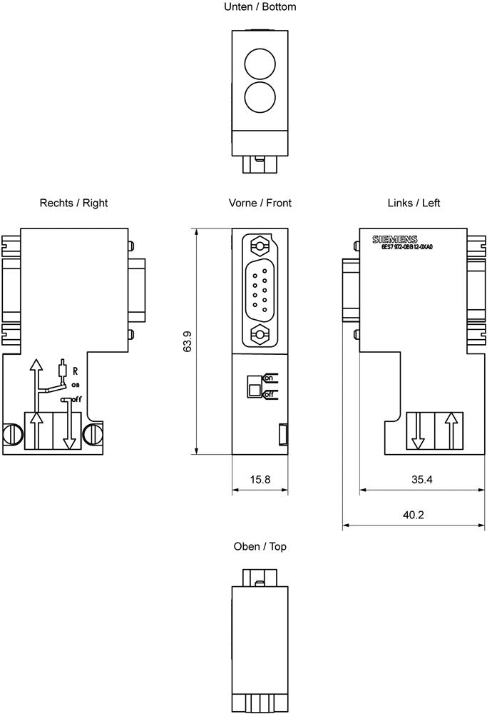 Siemens Anschlussstecker F.Profibus Hasta12mbit 6es797