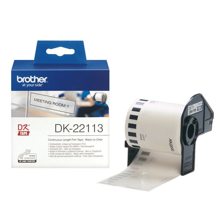 EAN 3609740150166 - Brother DK-22113 cinta para impresora de etiquetas Negro sobre transparente imagen 1