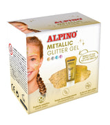 Alpino Gel Con Purpurina Metallic Glitter Caja 6u Oro