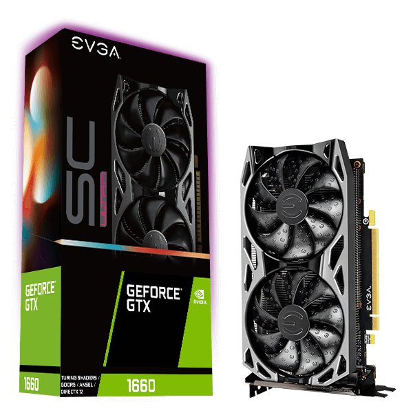 Tarjeta Gráfica Evga Gtx 1660 Sc Ultra 6gb Gddr5 Dvi Hdmi Dp