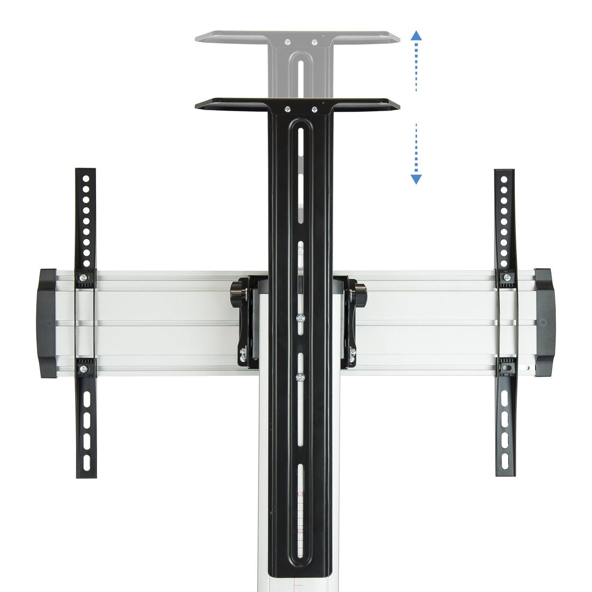 Tooq Soporte De Pantalla De Suelo Con Ruedas 37"-70" - Bloqueo De Ruedas - Dos Estantes - Gestion De Cables - Peso Max