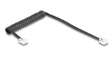 Delock Telefoncable   Spiralcable Rj11 Stecker Zu Rj11 Stecker Schwarz 1 M