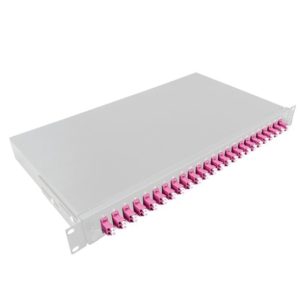 Cajas De Empalme De 19" Totalmente Equipadas Lc-Dx 24 Puertos, Multimodo Om4, 1u
