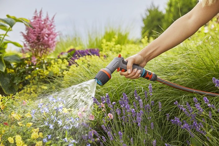 Gardena 18304-20 Pistola De Pulverización De Agua O Boquilla Pistola Pulverizadora De Agua Para Jardín Negro, Gris, Naranja