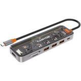 Canyon Hub Ds-13 7en1 4k Usb-C Transparente Gris Espacio