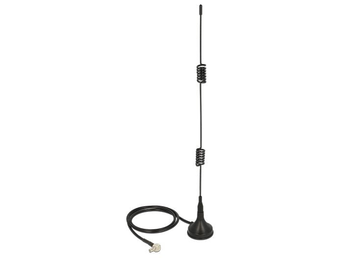 Delock Antena Lte Macho Ts-9 90° 2 - 3 Dbi Omnidireccional Fija Con Base Magnética Y Cable De Conexión Rg-174 50 Cm Para Exteriores Negro