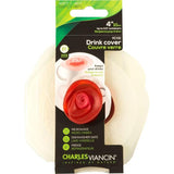 Charles Viancin Rose 11,5 Cm 2 Silicone Drink Covers White/Red