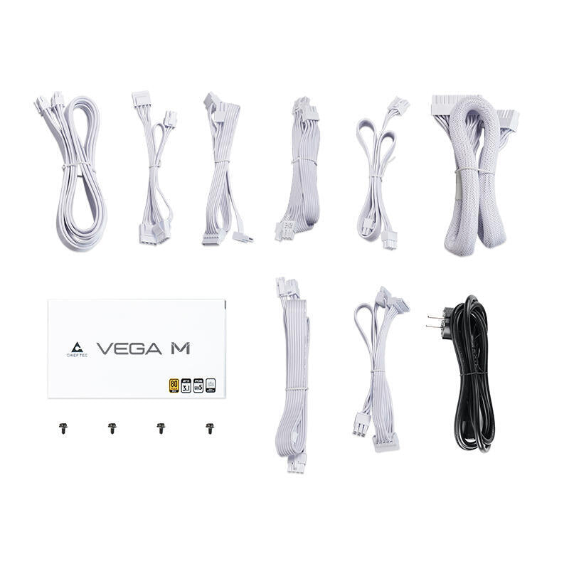 Chieftec Vega M 850w White (Blanco, 1x 12 Pin High Power Gpu, 4x Pcie, Cablemanagement, 850 Watt) Ppg-850-Cw