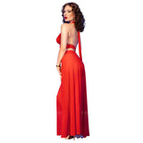 Chilirose - Cr  4857 Set Top Y Pantalones Rojo Talla S