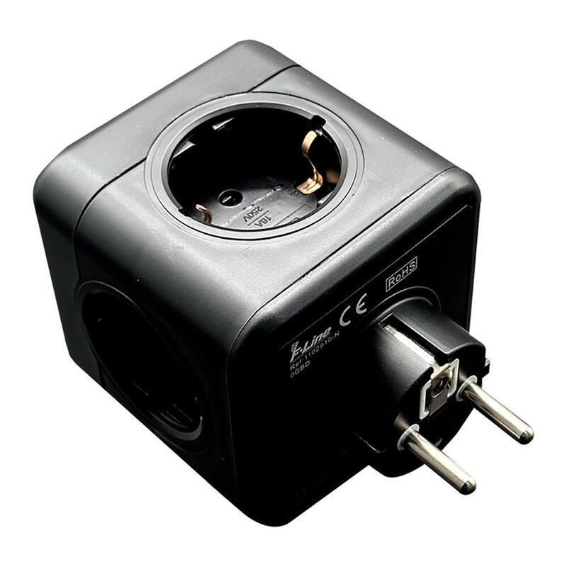 Clavija Modular 5 Tomas Schuko 2p+T 16 A 3680 W 250 V~ Negra Compatible Con Ref 40292, 40293