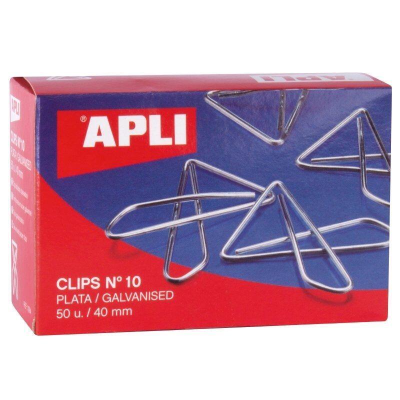 Clips Mariposa Nº10 Apli 11914/ 50 Unidades/ Plata