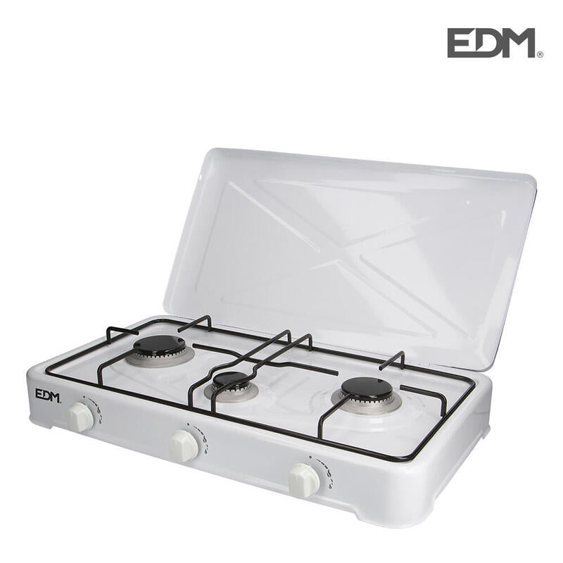 Cocina De Gas Esmaltada 3 Fuegos 60x33x12cm Edm