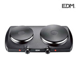 Cocina Electrica Negra 1400w 2 Fuegos Ce/A13 46,5x26x8,5cm Edm