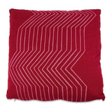 Cojín Algodón Color Rojo Con Lineas Rosas 50 X 12 X 50 Cm