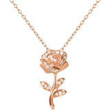 Colgante Rosa La Bella Y La Bestia Disney Plata