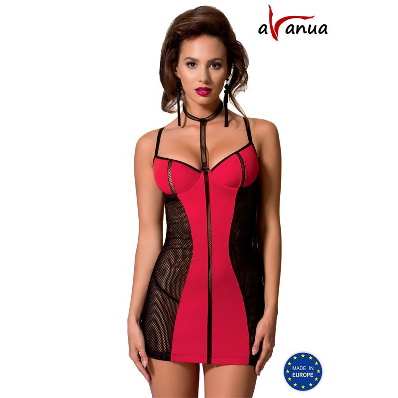 Coline Chemise Rojo/Negro Talla (Interno):S/M