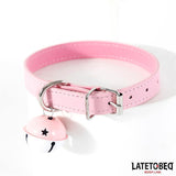 Collar Con Cascabel Ajustable Rosa