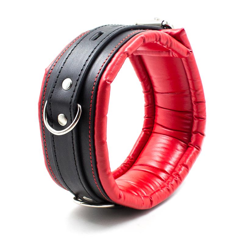 Collar Con Correa Interior Acolchado Negro/Rojo