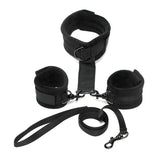 Collar Y Esposas Desmontables  Negro Ajustables