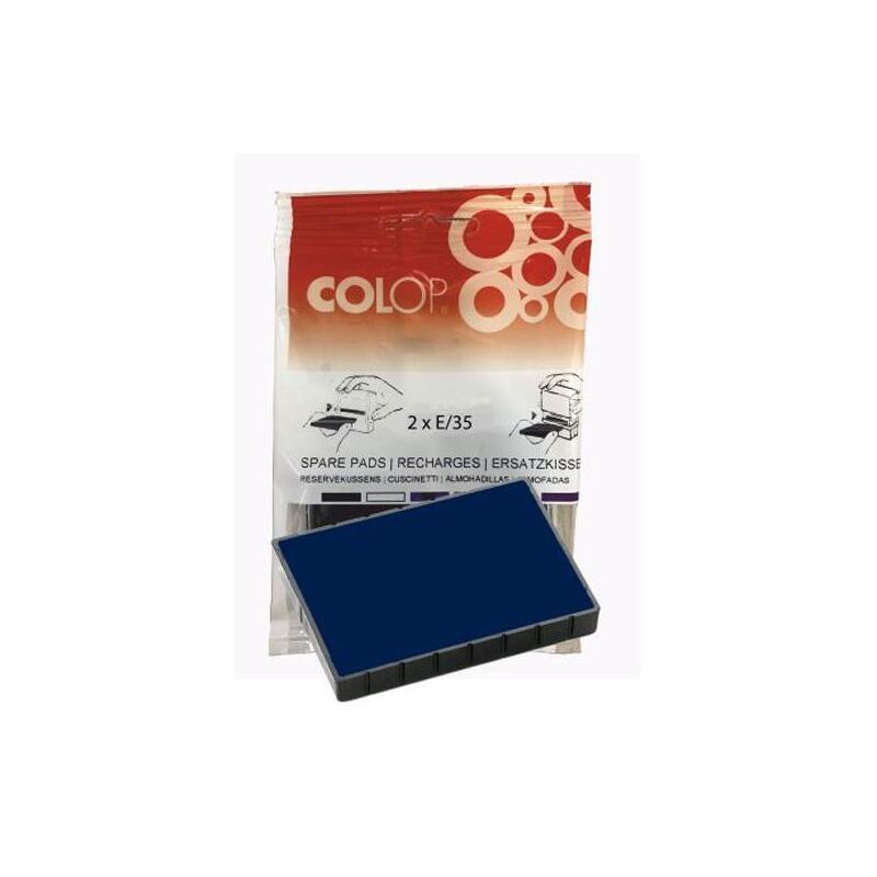 Colop Almohadilla E/35 Azul Blister -2u-