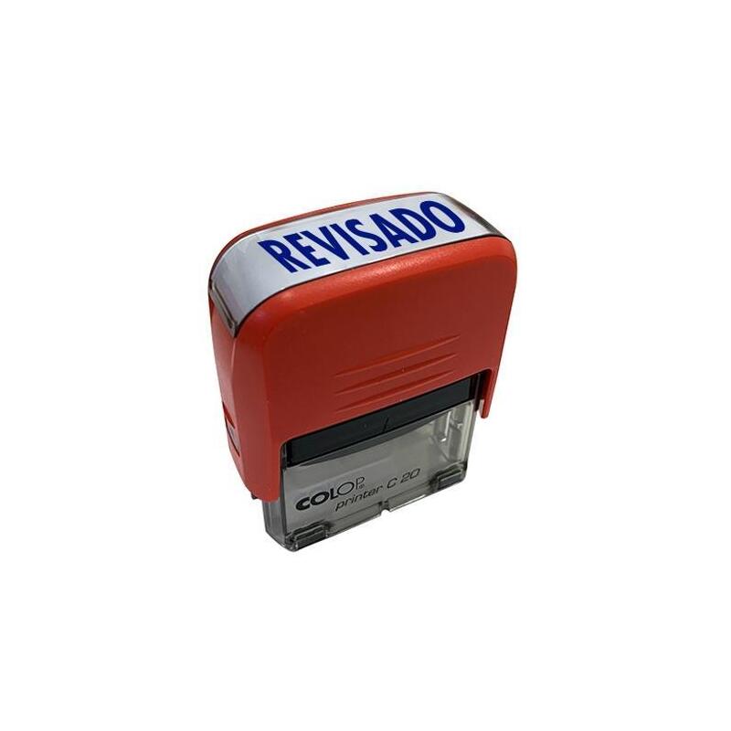 Colop Sello Printer C20 Formula " Revisado " Almohadilla E/20 14x38mm Azul