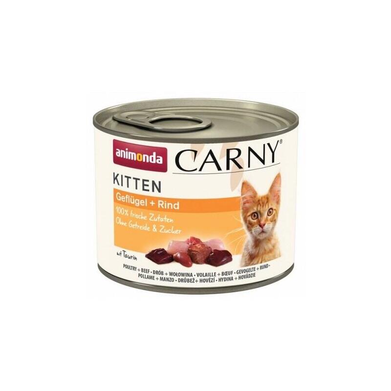 Comida Húmeda Para Gatos Animonda Carny Kitten Poultry Beef  200 G
